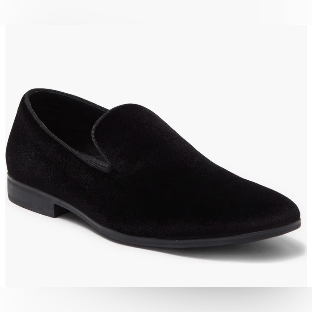 Abound Ken Smoking Slipper Loafer Black Velvet Sz 8 Cushioned Comfort Old Money